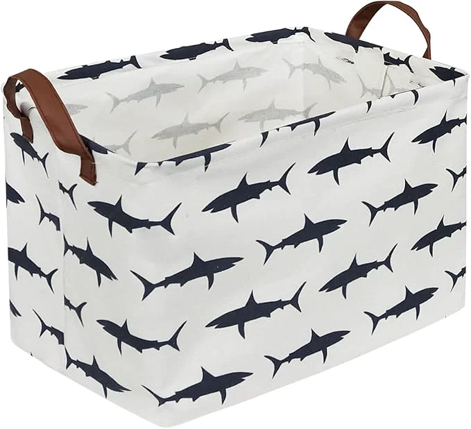 Proven Rectangular Shark Basket Kids Basket for Boys Collapsible Toy Organizer Bin with Handles for Clothes Storage. Sharks About ThisOverview Fine Crafted