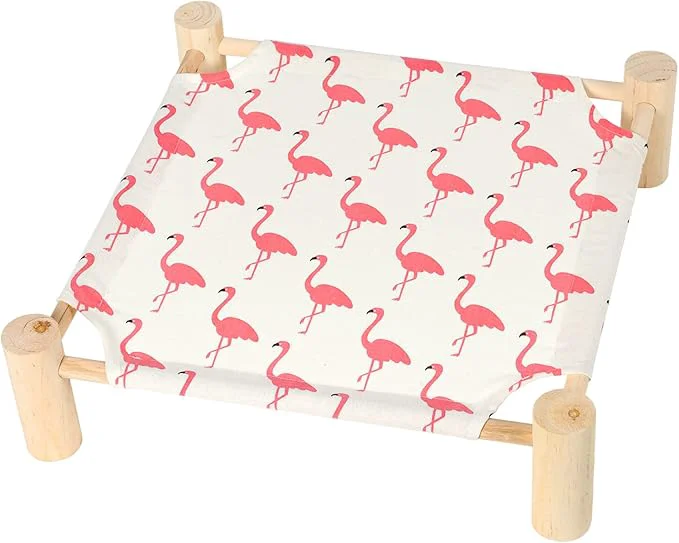 High-End Patas Lague Cat and Dog Hammock Bed for Small Dogs Brethable Wooden Cat Pet Rabbit d Cooling Outdoor Bed Cots Furniture for All Seasons FlamingoAbout ThisOverview Pure