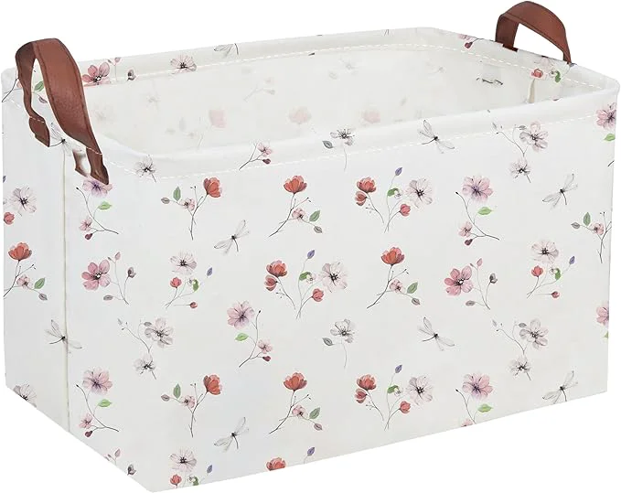 Eco-Friendly Sanjiaofeng Rectangular Kids Basket Flower Storage Bins Girls Storage Basket with Handles.Clothers Books Kid's Gifts Bins. Dried flower About ThisOverview Artisan