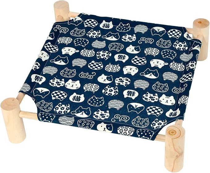 Easy-to-Use Patas Lague Pet Bed Small d Cooling Hammock Bed Wood 19x19x5 inches 20 lbs Blue Cat Indoor Outdoor Square for Cats and DogsAbout ThisOverview Practical