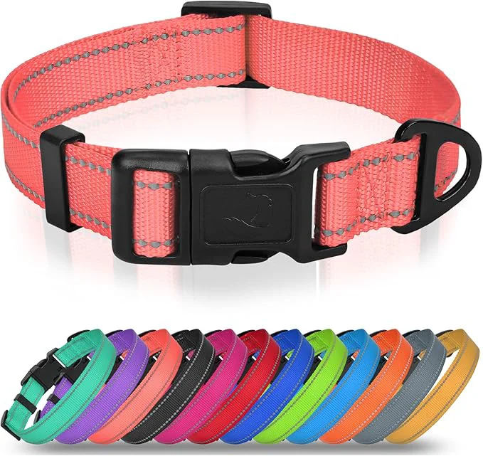 Durable Joytale Large Dog Collar Reflective and Adjustable Nylon Pet Collar Comfortable