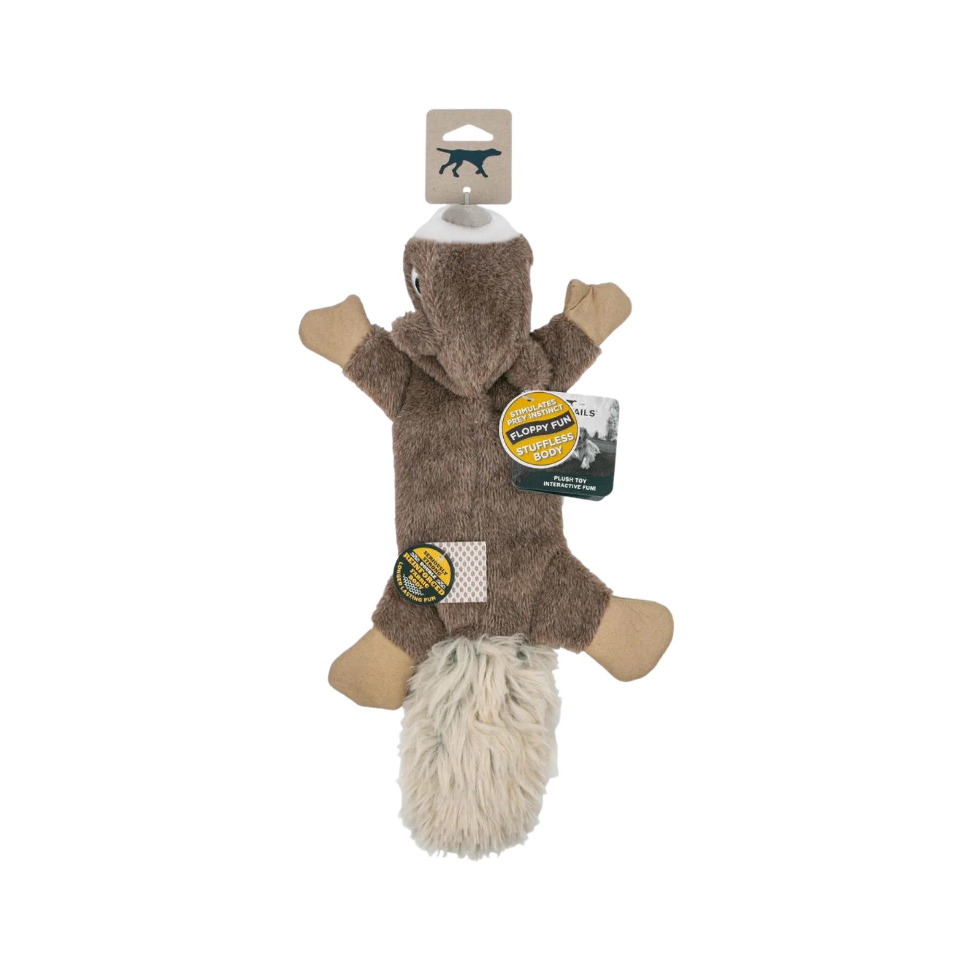 Clean Tall Tails Stuffless Squirrel Squeaker Dog Toy Selected