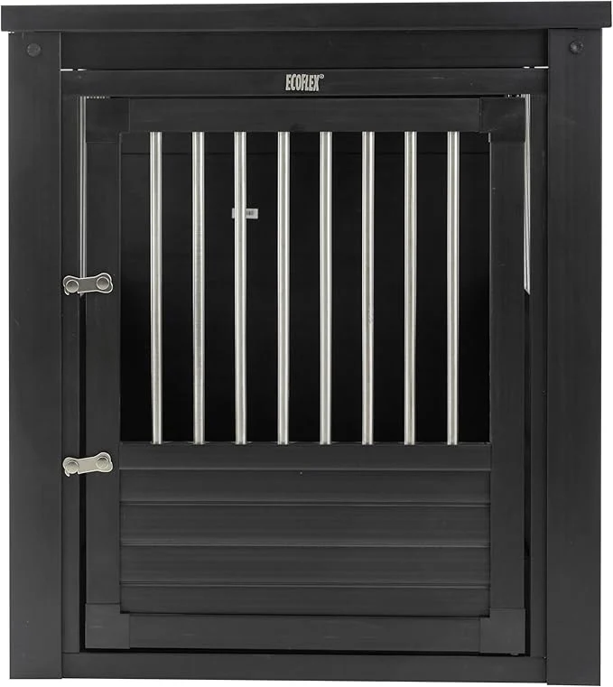 Easy-to-Use New Age Pet ECOFLEX InnPlace Dog Crate End Table Indoor Furniture Style Pet Kennel for Small Medium Large XL Dogs Durable Composite Espresso Black X-LargeAbout ThisOverview High-Quality
