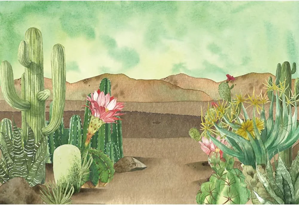 Proven Renaiss 6x4ft Floral Cacti Backdrop Watercolor Aloes Cactus Flowers Desert Scenery Photography Background Botanical Mexican Fiesta Baby Shower Bridal Shower Birthday Party Decors Photo Studio Props Crafted