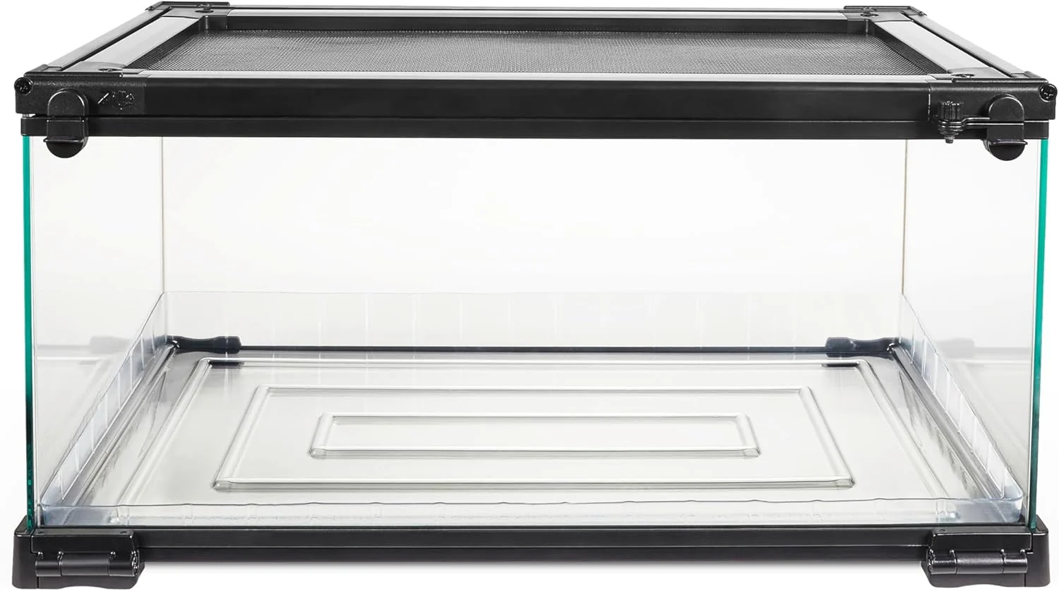 Traditional Zilla QuickBuild Reptile 10 Gallon Glass Terrarium Habitat with Bedding Tray For Geckos Snakes Lizards Frogs Turtles and Tortoises 20 x 12 x 10 Professional