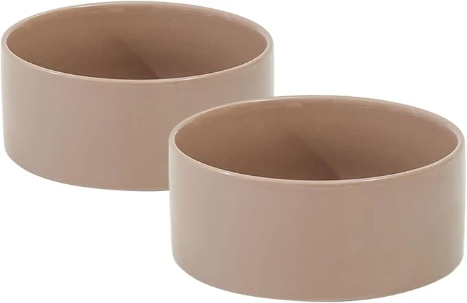 Refined Ceramic 5.1inch Set of 2 Dog and Cat Bowls 2pcs Anti-Slip Food and Water Feeder Dishes for Puppies Kitties Cats 2 Bowls Brown Coffee About ThisOverview Long-Lasting