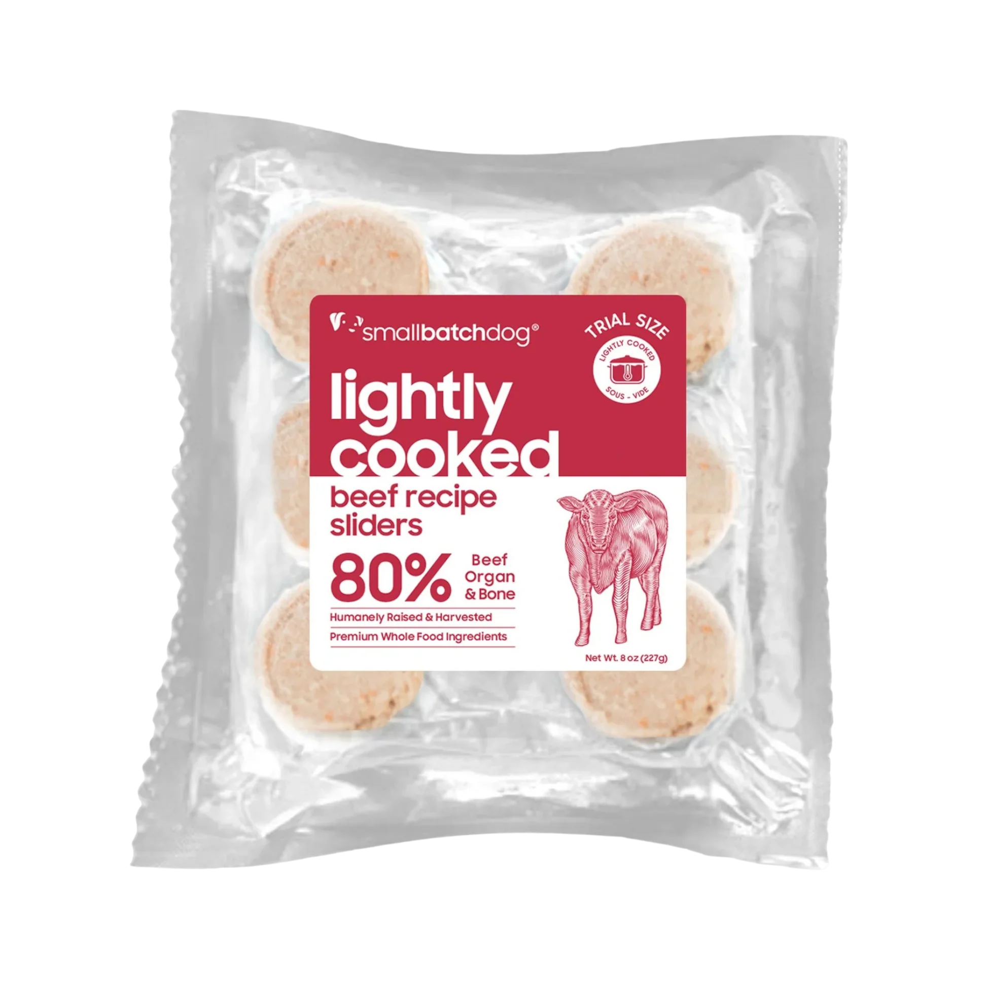 Natural Smallbatch Lightly Cooked Beef Sliders for Dogs Exclusive