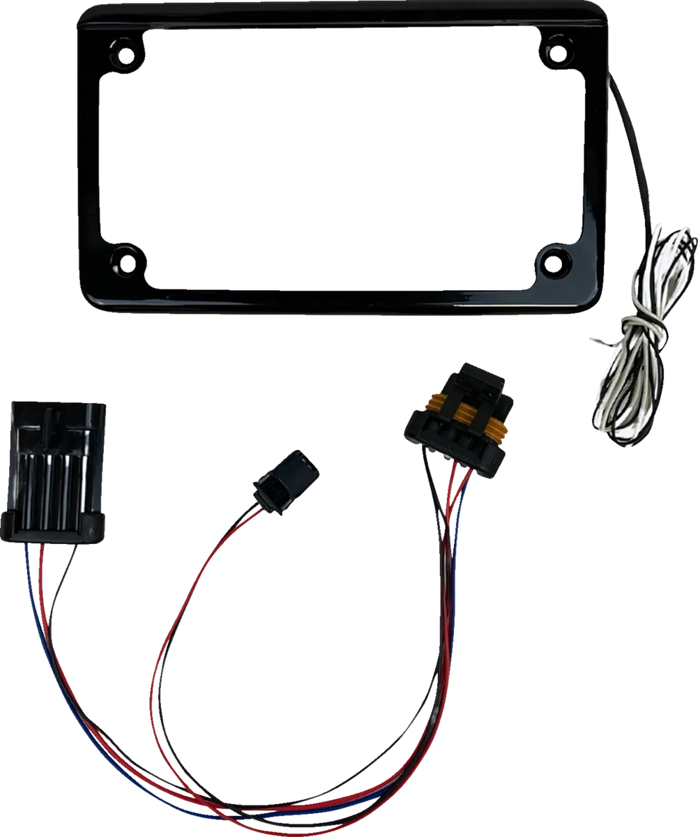 Stylish Custom Dynamics License Plate Frame - LED - w Tag Light - Black - SXS CD-LPF-RZRTRAIL Soft