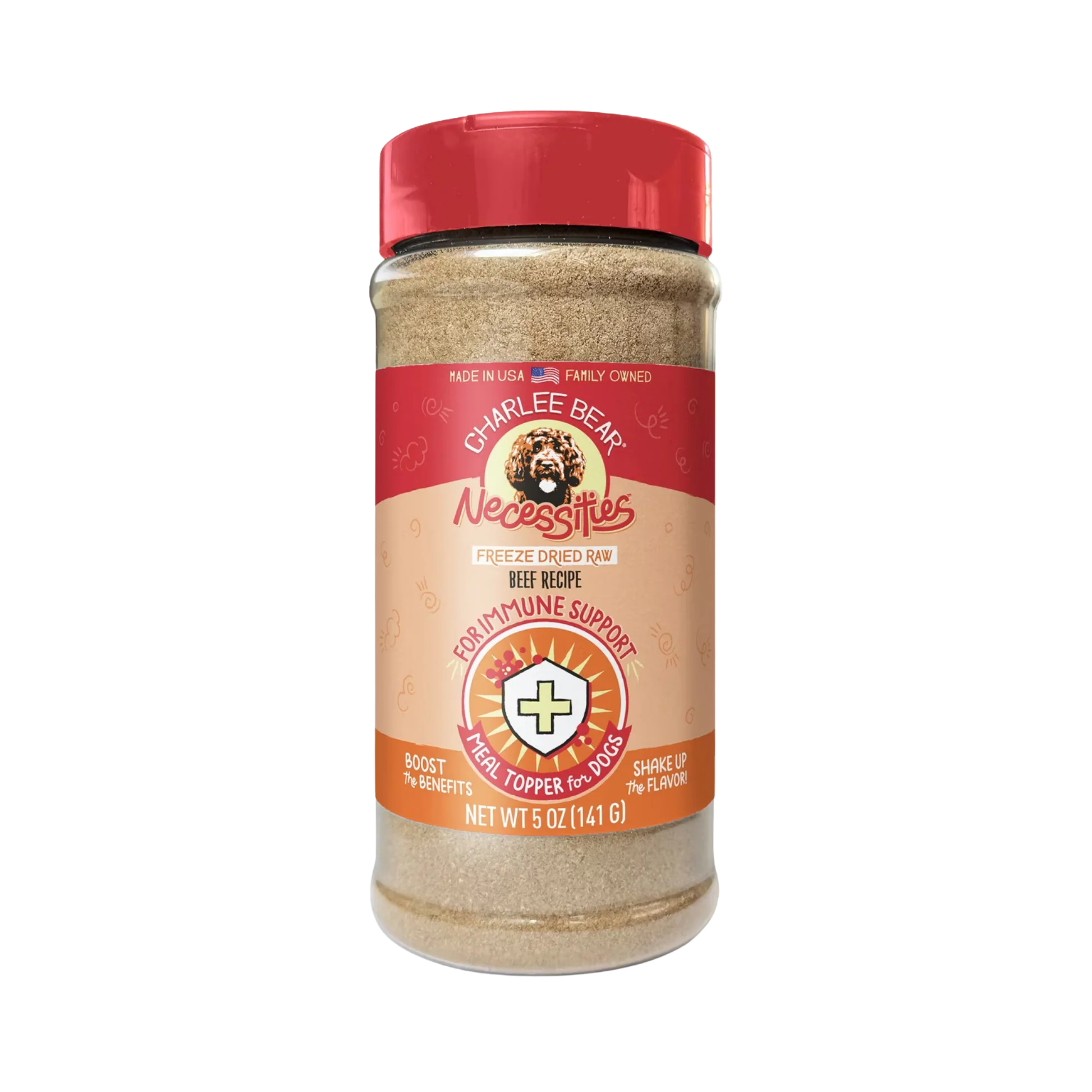 Organic Charlee Bear Necessities ze-Dried Beef Recipe Immune Health Support Grain- Dog Food Topper 5oz Authentic