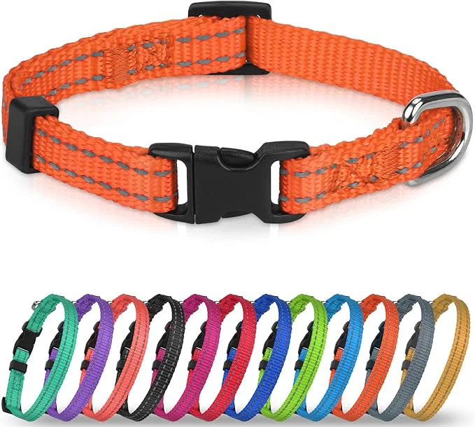 Casual Joytale Small Dog Collar Reflective and Adjustable Nylon Collar Practical