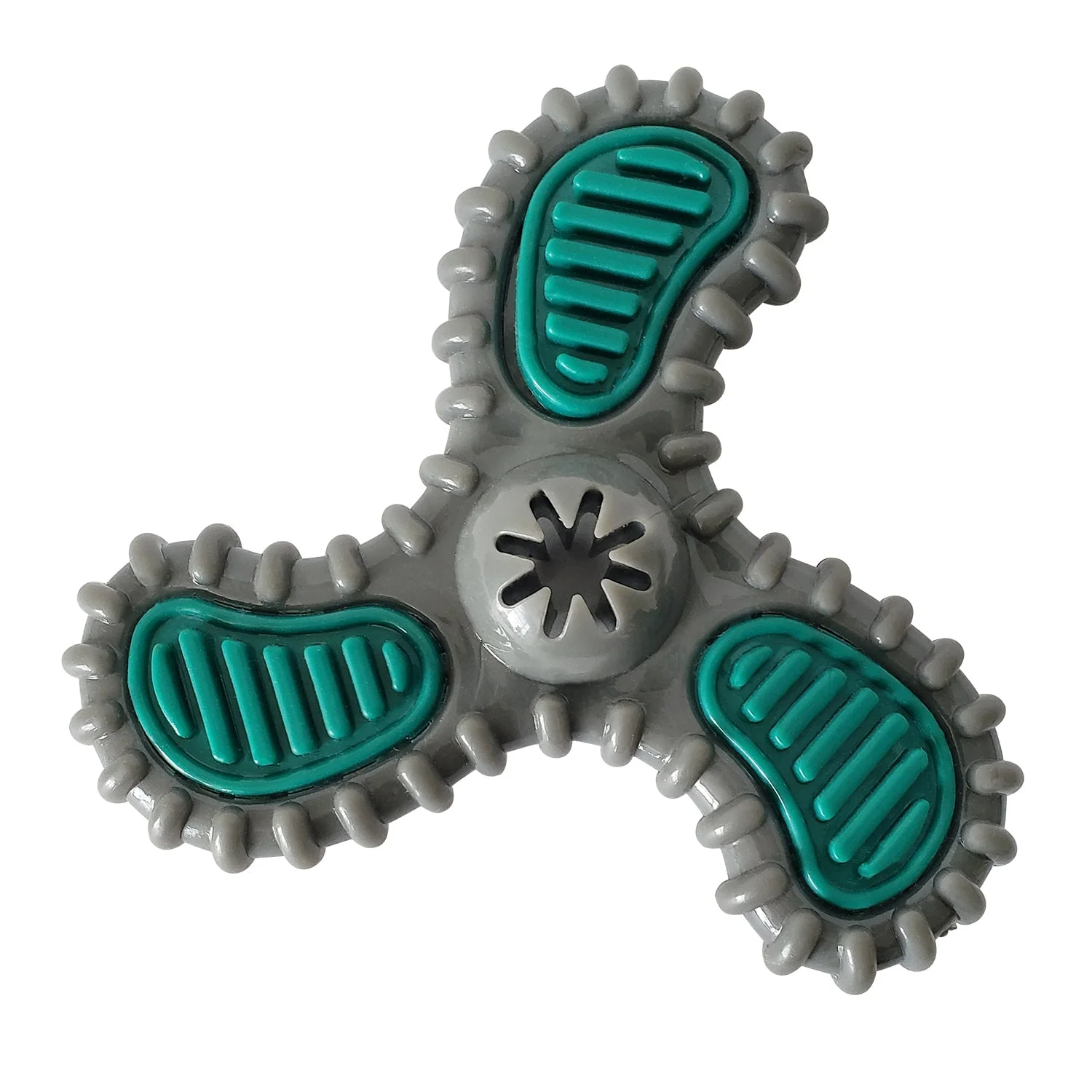 Detailed TPR Dental Spinner Dog Chew Toy – Durable Dental Care Fun for Light to Medium Chewers Healthy
