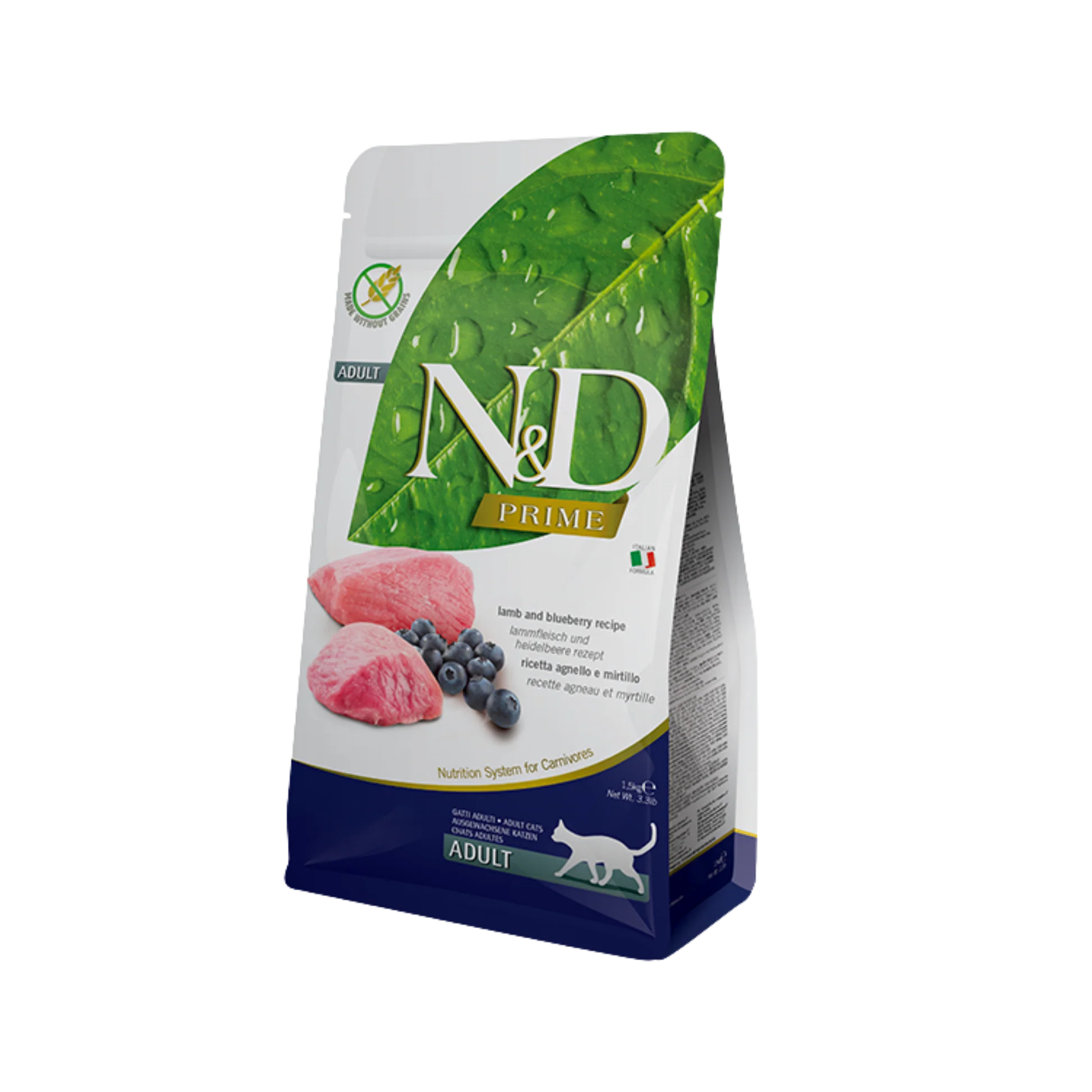 Long-Lasting Farmina N D Lamb Blueberry Adult Cat Food 3.3lb Next-Generation