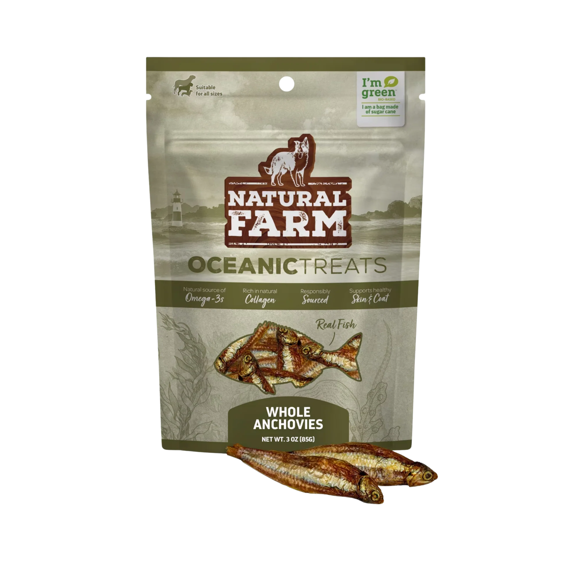 Easy-to-Use Natural Farm Whole Anchovies Natural Dog Treats 3.53oz High-Quality