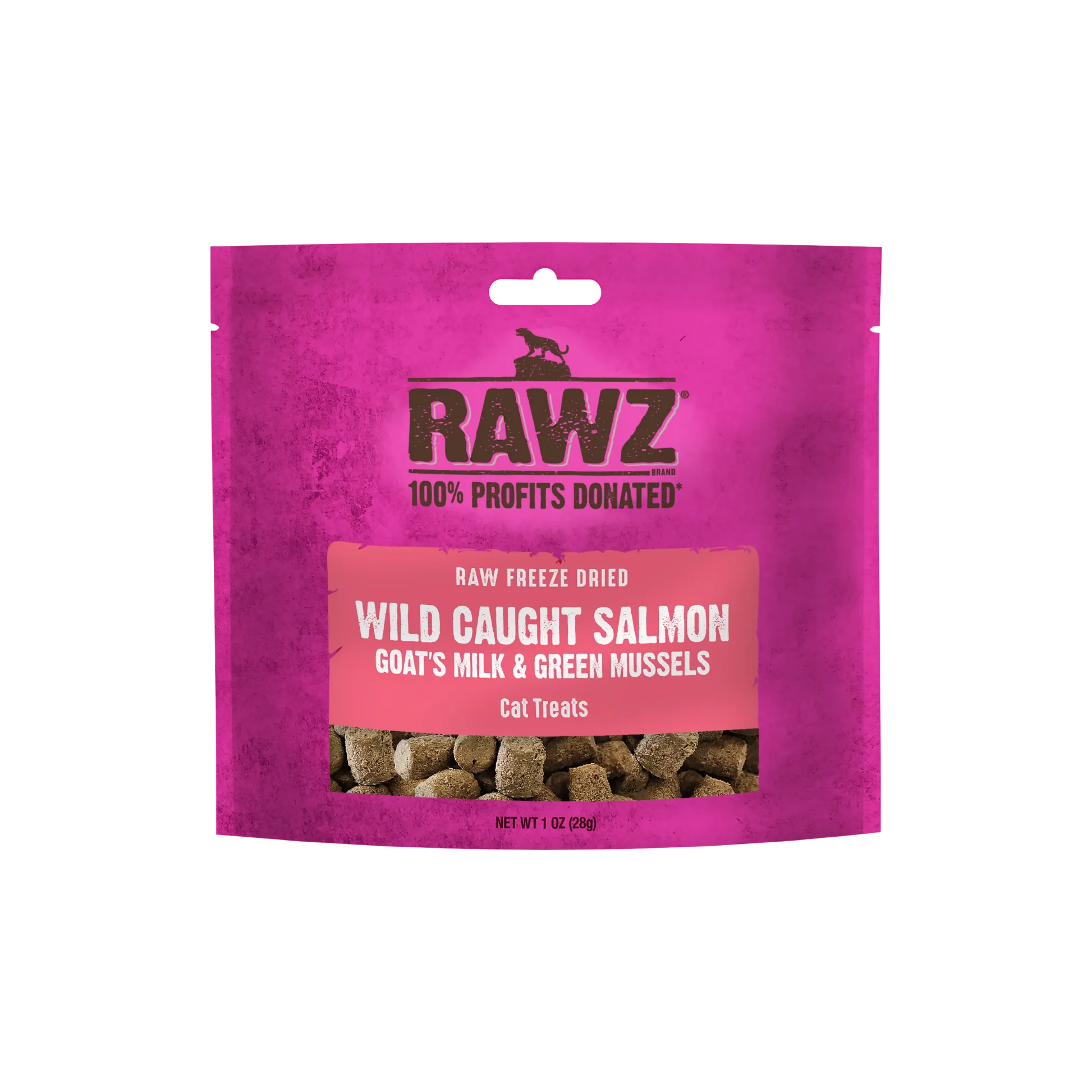 Authentic Rawz ze-Dried Wild Caught Salmon Goat's Milk Green Mussels Cat Treats 1oz Luxury