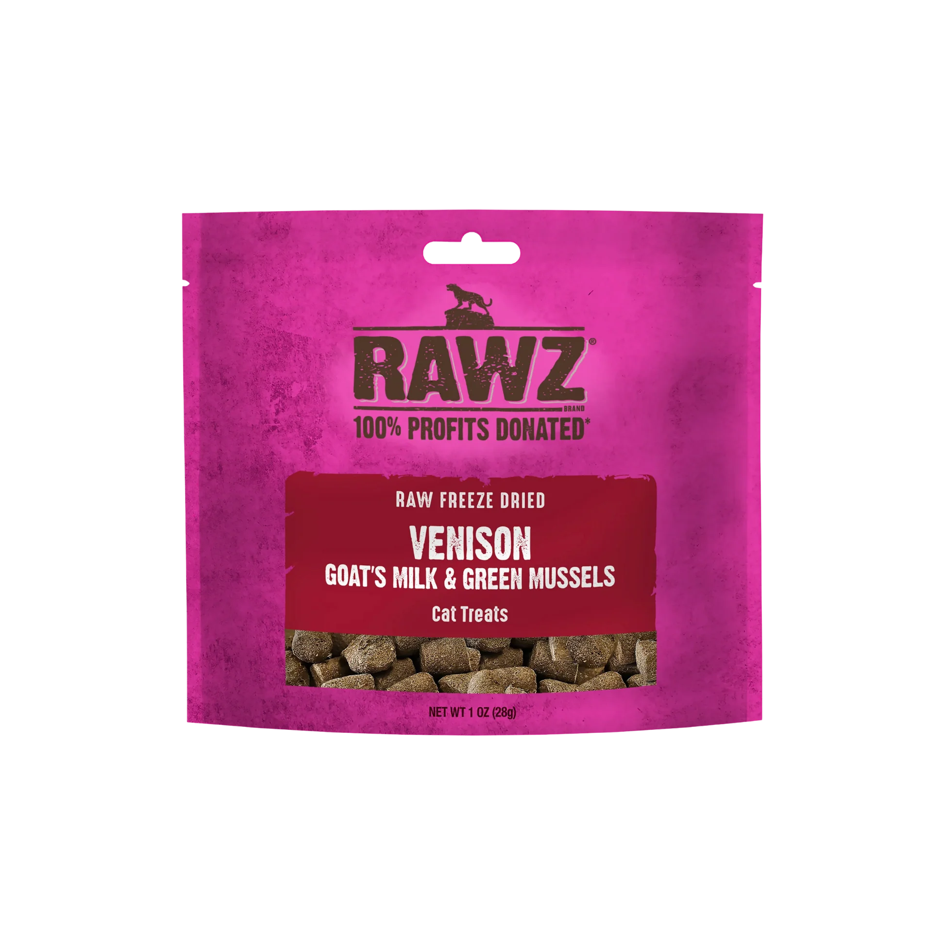 Outstanding Rawz ze-Dried Venison Goat's Milk Green Mussels Cat Treats 1oz Durable