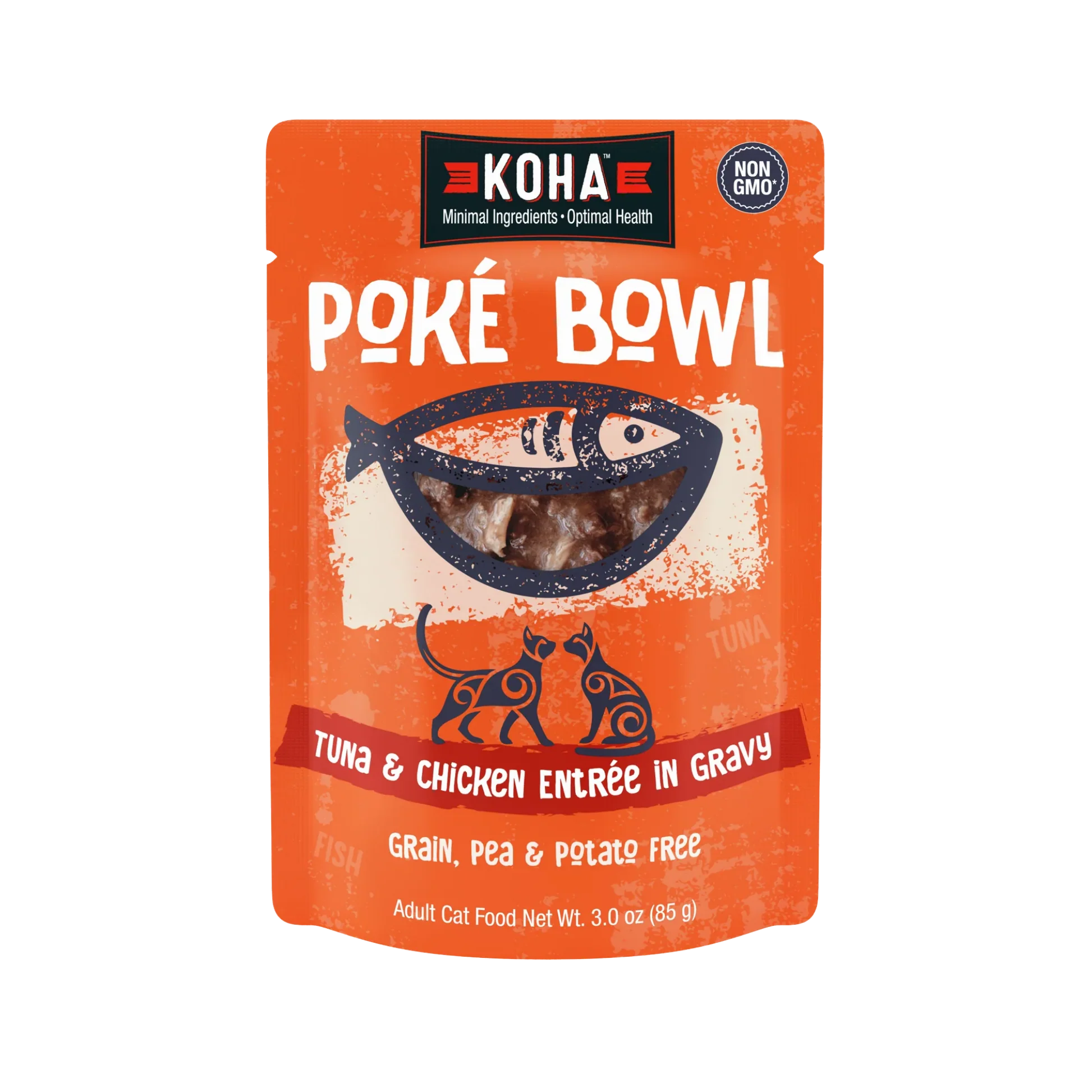 Environmentally Friendly Koha Poké Bowl Tuna Chicken Entrée in Gravy for Cats 3oz Sustainable