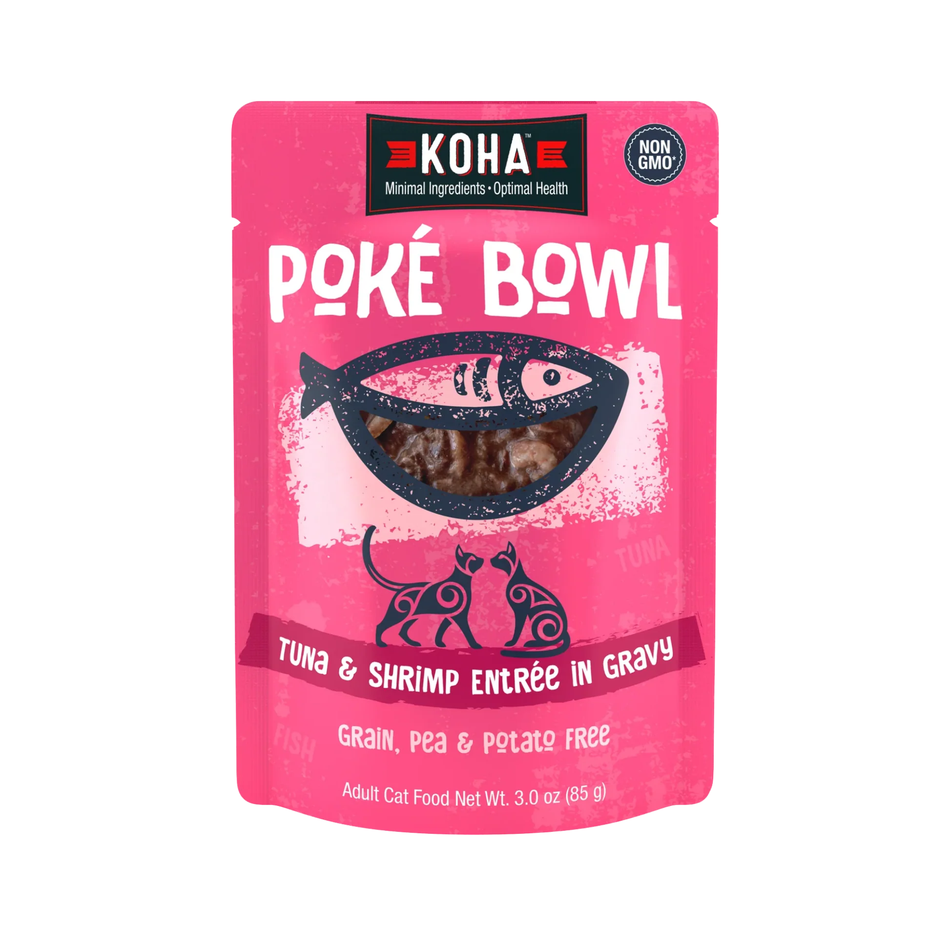 Next-Generation Koha Poké Bowl Tuna Shrimp Entrée in Gravy for Cats 3oz Efficient