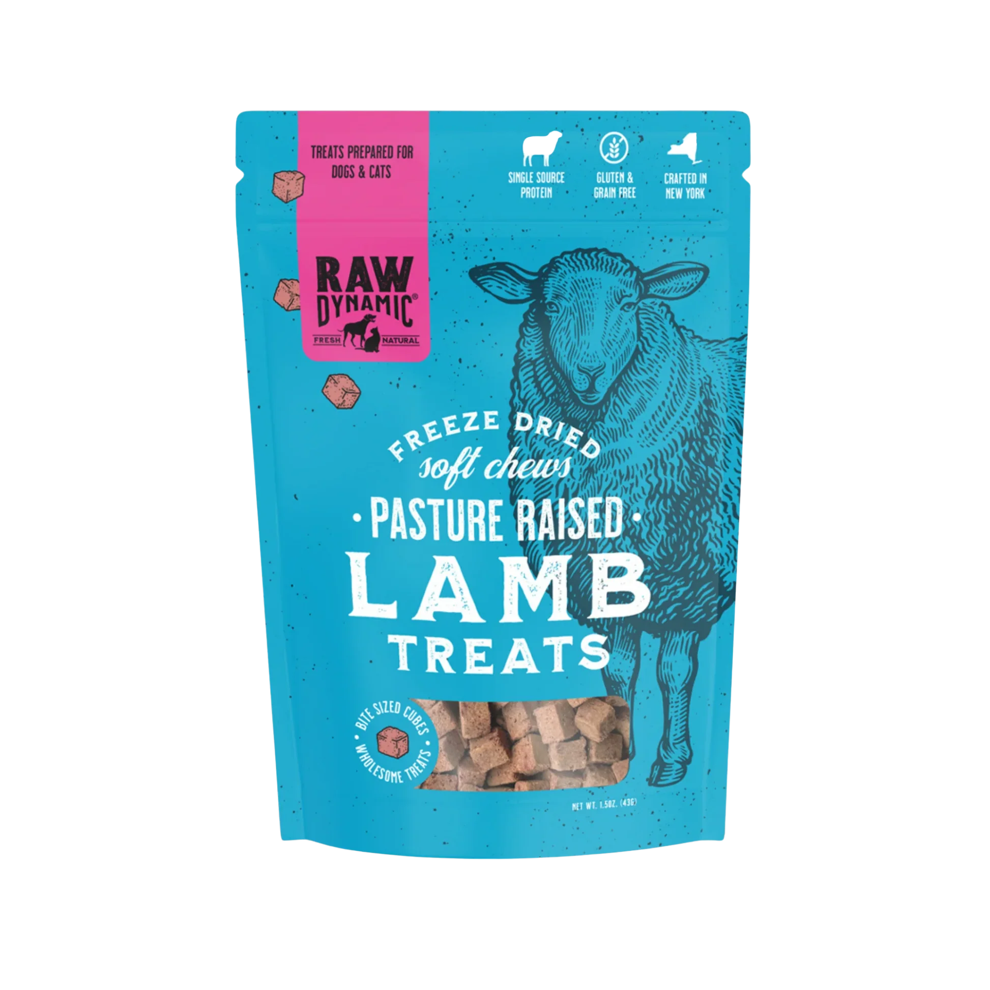 Relaxed Raw Dynamic ze-Dried Raw Lamb Treats 1.5oz Minimalist