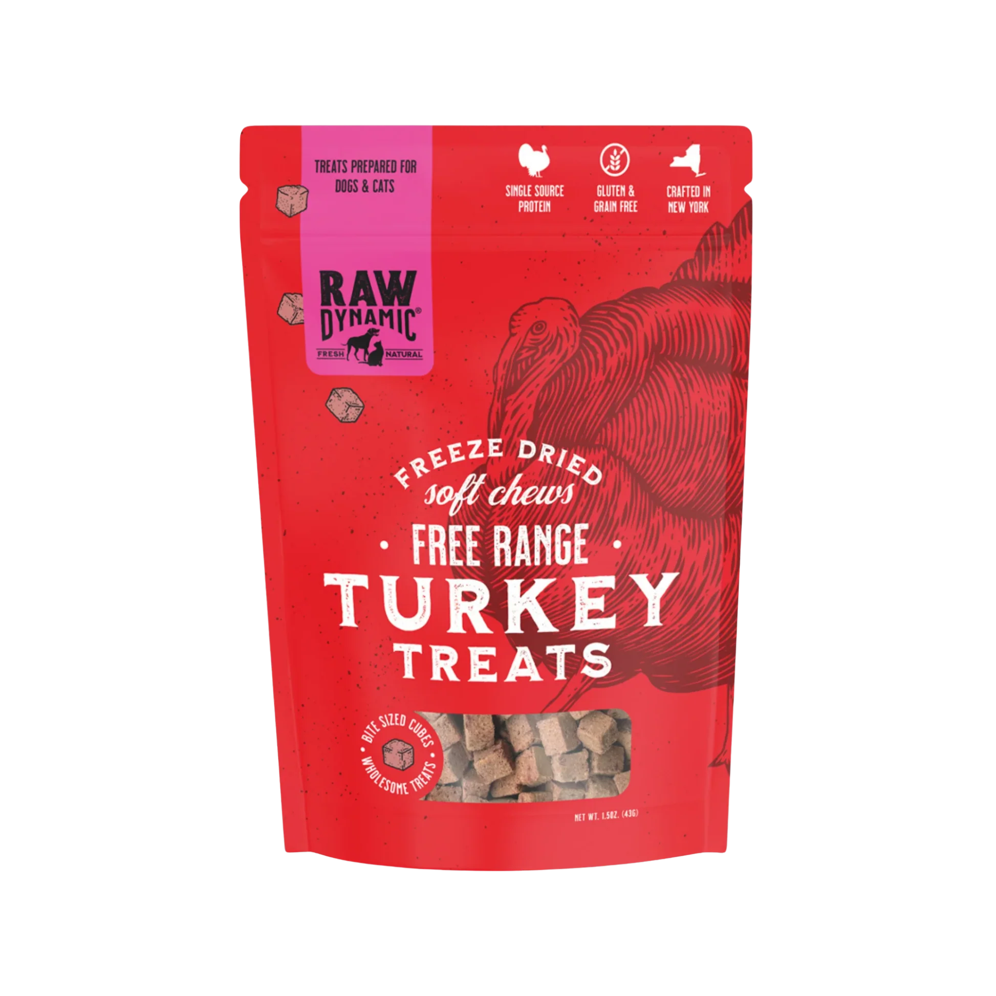 Carefully Designed Raw Dynamic ze-Dried Raw Turkey Treats 1.5oz Artisan
