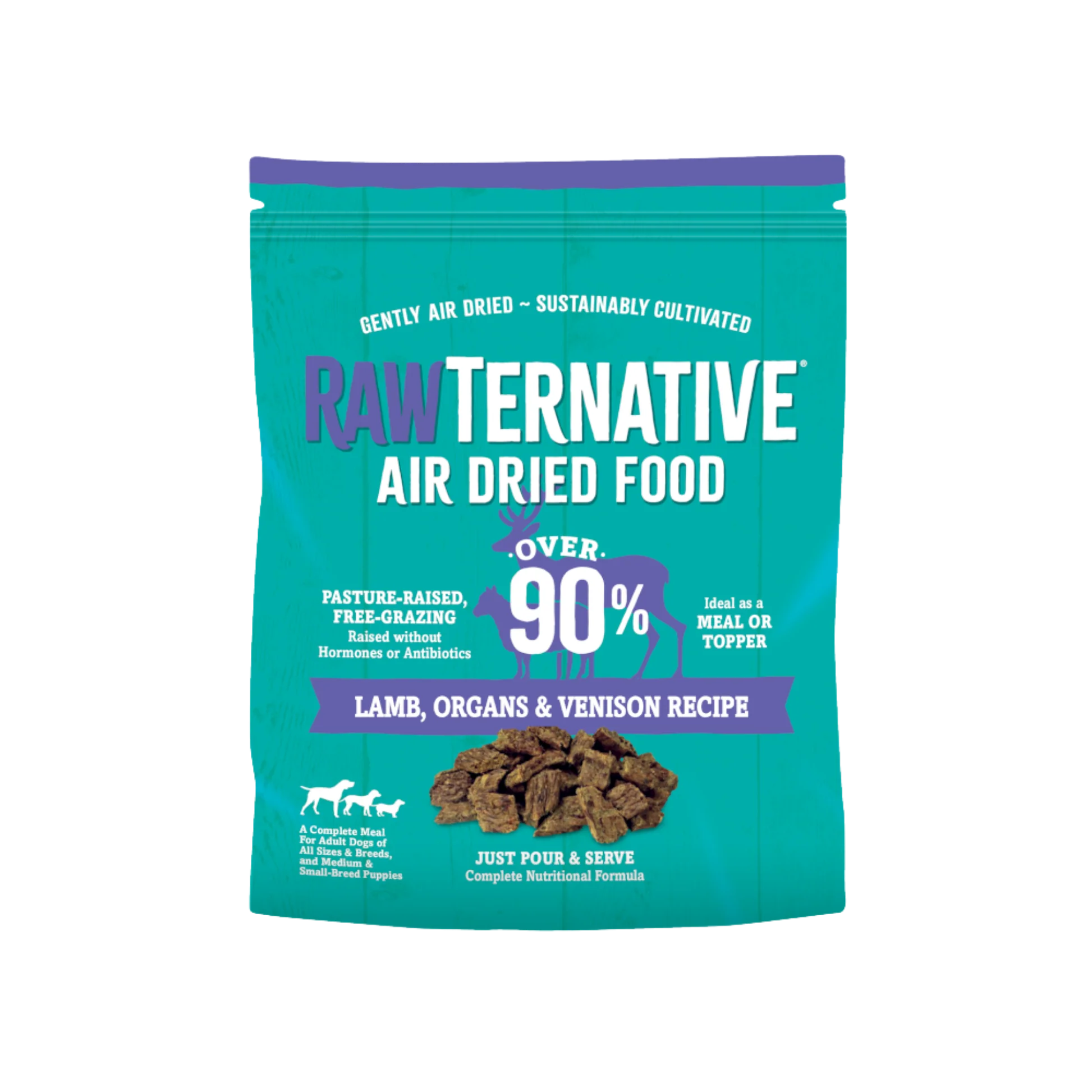 Certified Rawternative Air-Dried Lamb Organs Venison Recipe Dog Food Elite