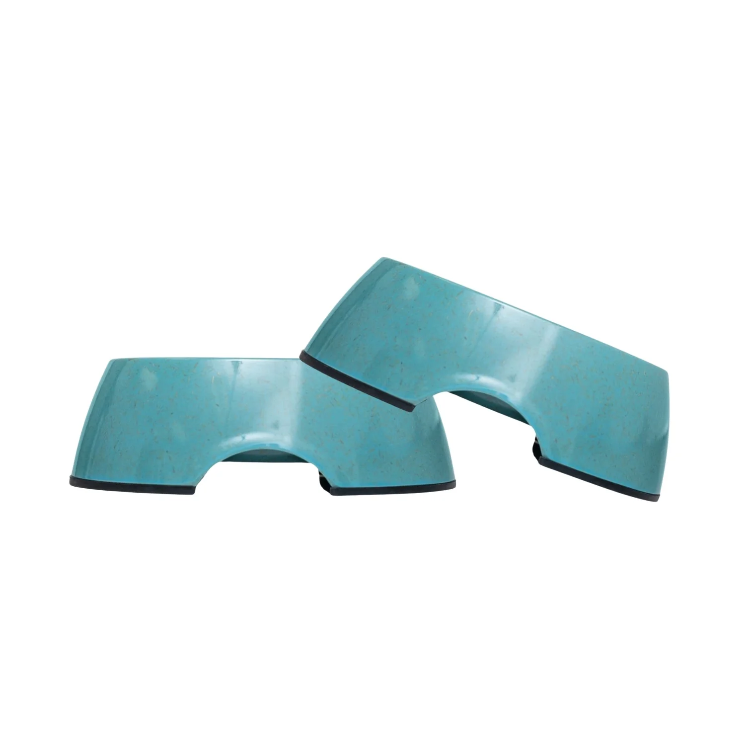 Certified Country Living Set of 2 Natural Fiber Dog Bowls – Teal Blue Effective
