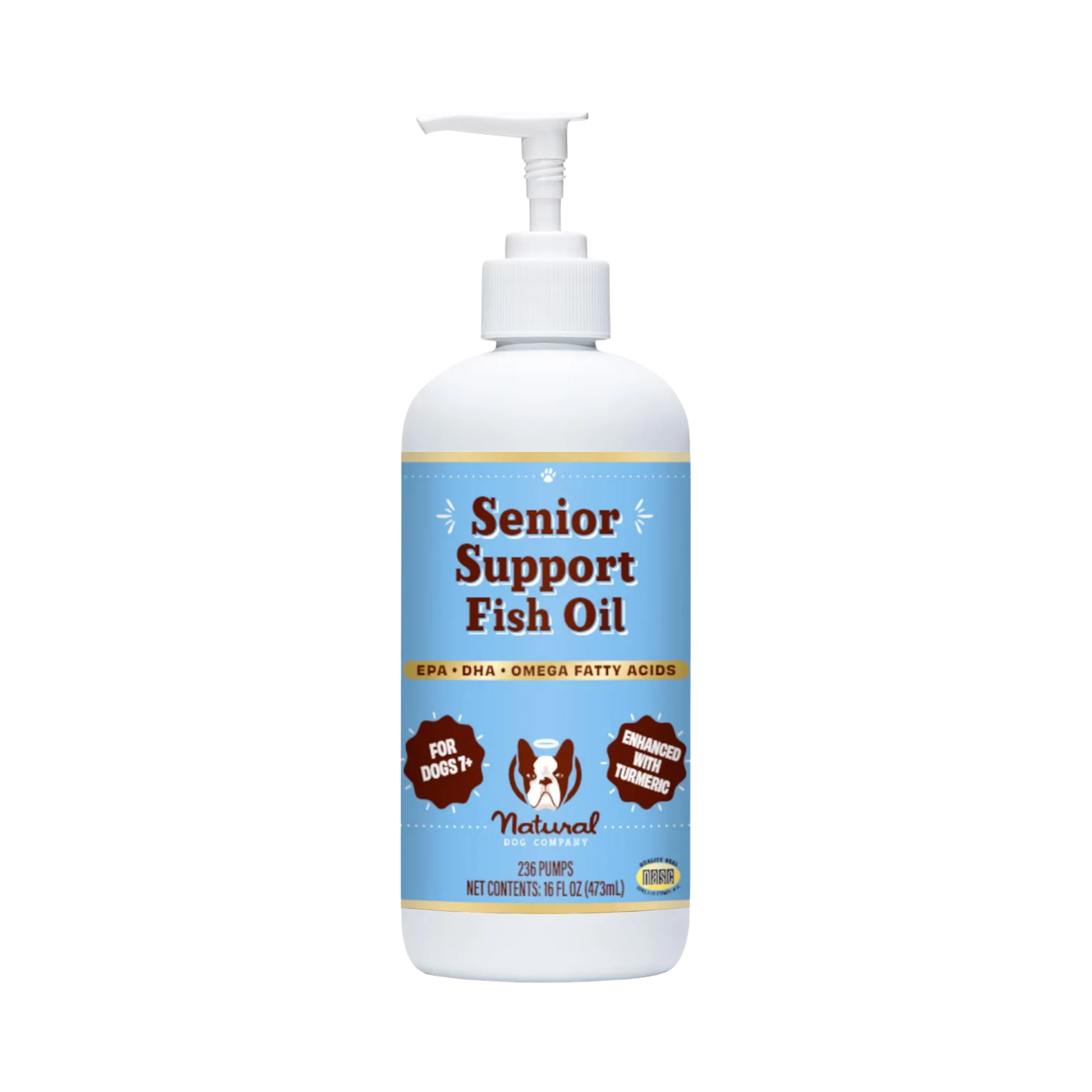 Environmentally Friendly Natural Dog Company Senior Support Fish Oil 16oz Smart