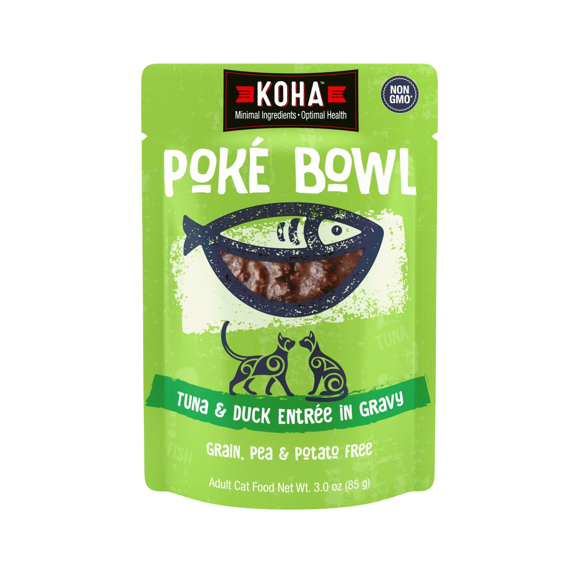 Advanced Koha Poké Bowl Tuna Duck Entrée in Gravy for Cats 3oz Efficient