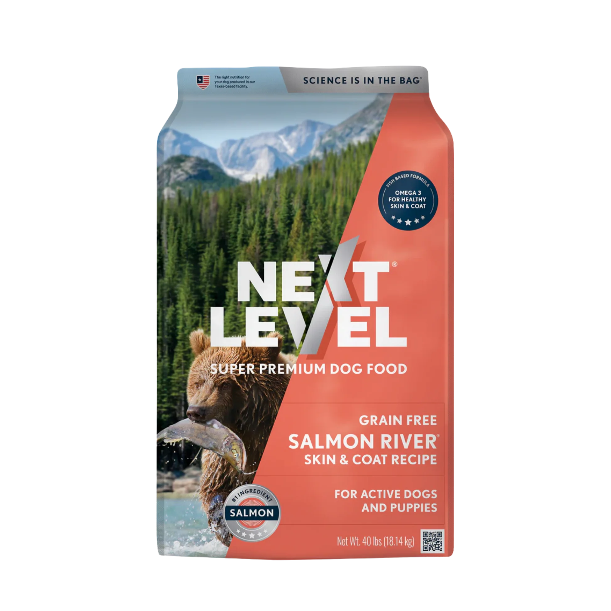 Sustainable Next Level Salmon River Dry Dog Food 40lb Exceptional