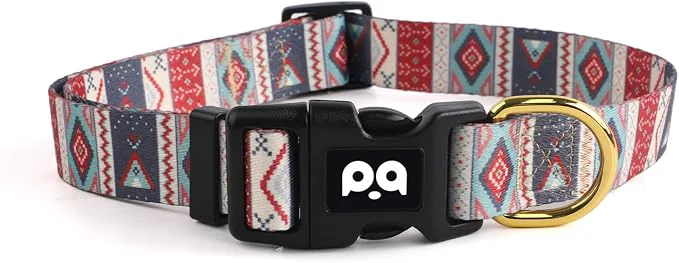 Unique QQPETS Adjustable Soft Dog Collar Print Flower Pink Multicolor Cute Patterns Smooth