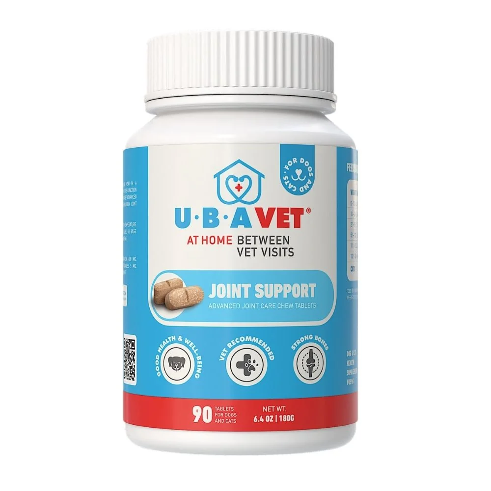 Fast UBAVET Joint Support Advanced Joint Care Chew Tablets for Dogs Cats Optimized