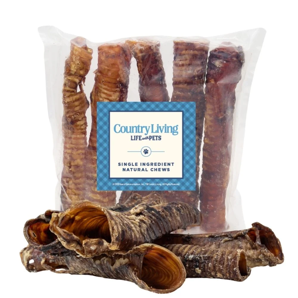 Innovative Country Living All-Natural Beef Trachea Dog Treats Protein-Packed Chews – 12 Inches 5-Pack Fine