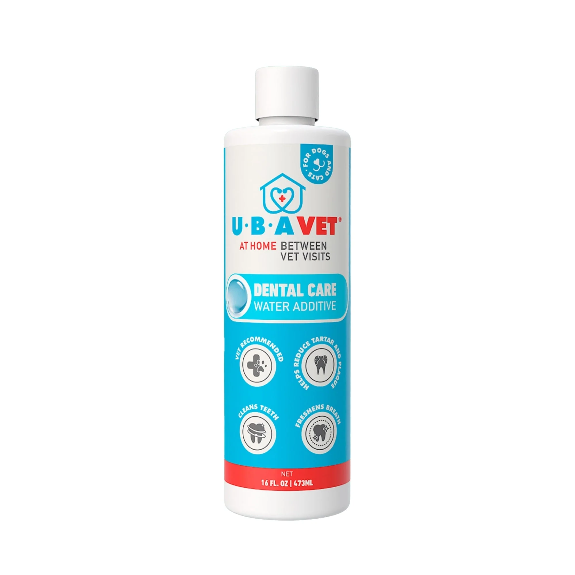 Genuine UBAVET Dental Care Water Additive for Dogs Cats – Odorless Tasteless Oral Health Solution 16 fl oz 473 ml Artisan