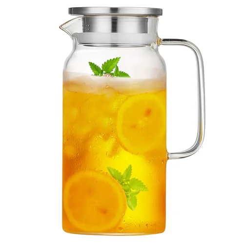 Artisan 42OZ Glass Pitcher with Lid and Spout Original