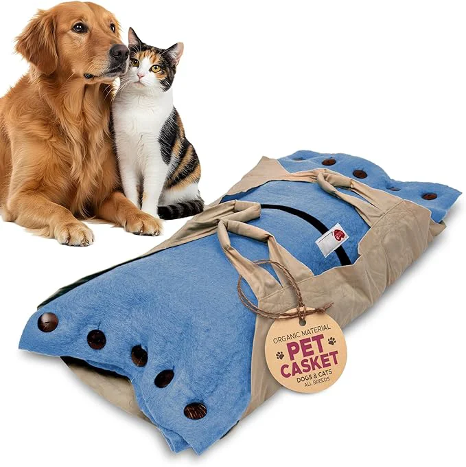 High-Quality Cocoon® - Eco-Friendly Pet Burial Cremation Ceremony Kit Premium Wool - Casket for Dogs and Cats – Size for Every Breed Choose Size Color Medium Light Blue About ThisOverview World-Class