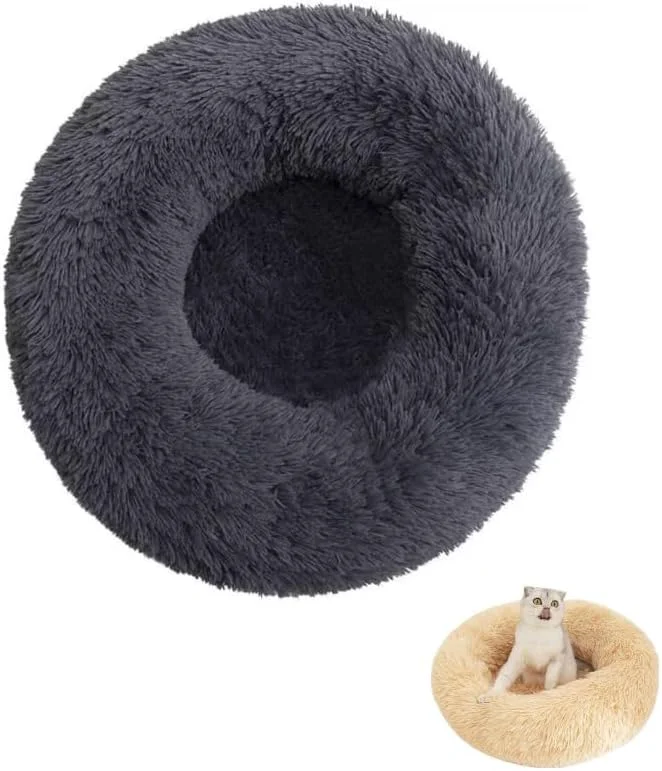 User-Friendly Anxiety Relief Dog Bed - Mr Fluffy Friend Anti-Anxiety Calming Plush Pet Bed for Chewing Crate Training Thunderstorm Stress C-Gray XL-80CM About ThisOverview Practical
