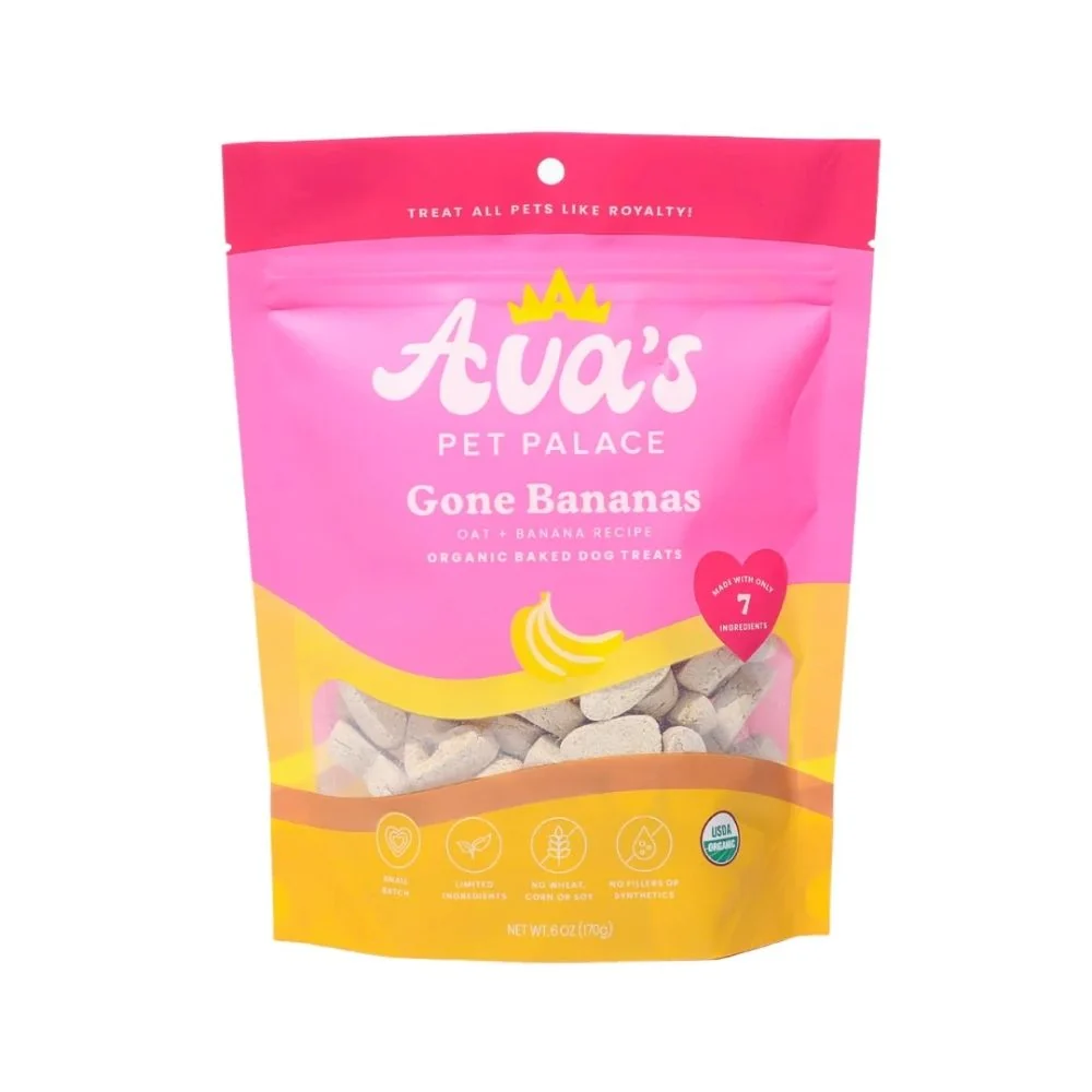 User-Friendly Ava's Pet Palace Organic Oven Baked Dog Treats - Gone Bananas 6 oz 2-Pack Comfortable