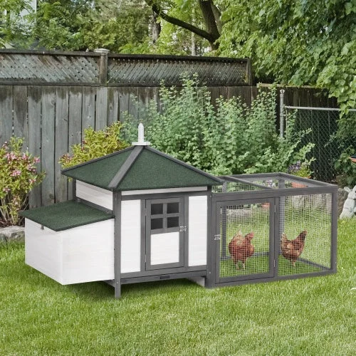 Detailed Wooden Chicken Enclosure With Nesting Boxes First-Class