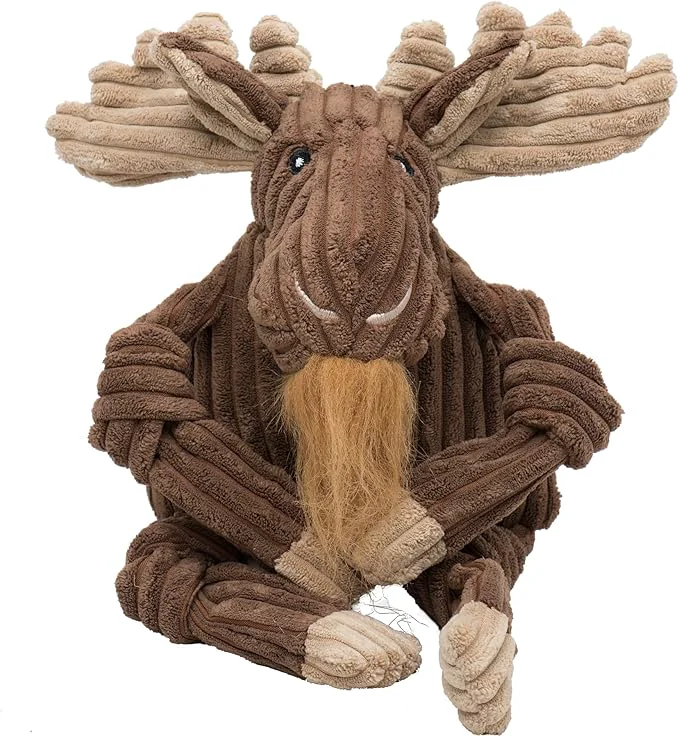 Specialty HuggleHounds Knottie Plush Dog Toy - Dog Stuffed Animal Toy Puppy Toys Squeaky Dog Toy for Small Medium Large Dogs Durable Plush to Keep Them Busy - Manny Moose LargeAbout This Recyclable