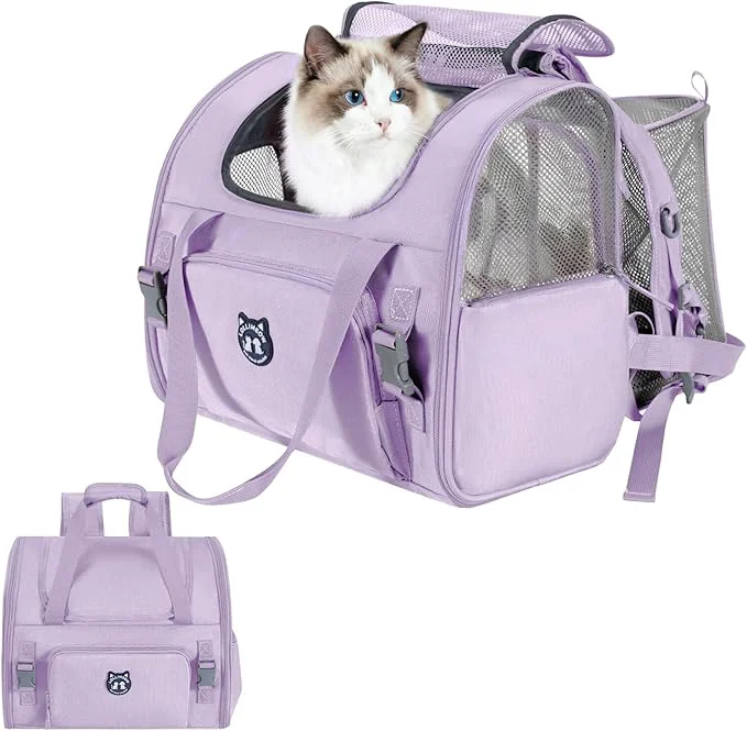 Breathable Lollimeow Expandable Cat Carrier Backpack Traditional