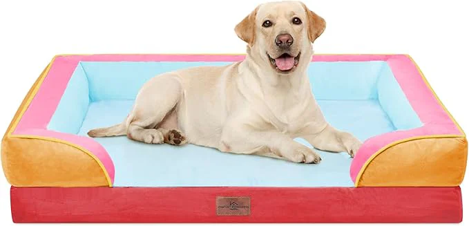 Casual Comfort Expression Orthopedic Dog Bed for Extra Large Dogs 42x30 Inch Waterproof Egg Crate Foam XL Pet Bed with Removable Bolsters Dog Couch with Washable Cover Non-Slip Bottom MiamiAbout ThisOverview Optimized