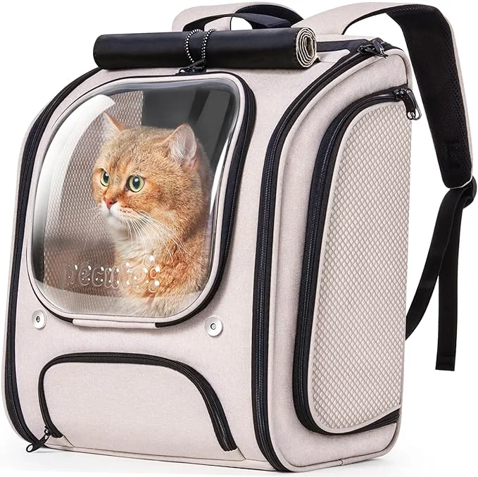 Green Pecute Cat Backpack Carrier Large Space Cat Bubble Backpack Breathable Cat Crafted