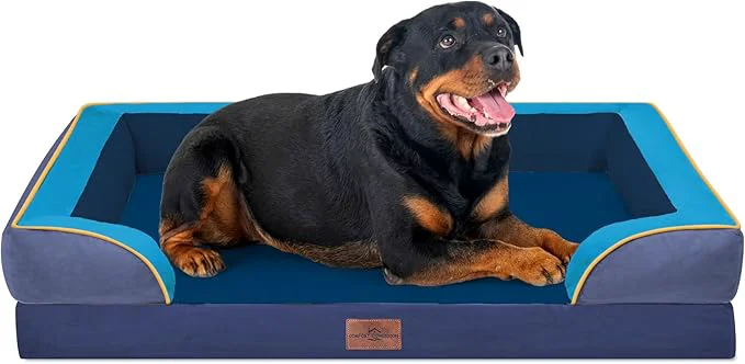 Casual Comfort Expression Orthopedic Dog Bed for Extra Large Dogs 45x35 Inch Waterproof Egg Crate Foam XL Pet Bed with Removable Bolsters Dog Couch with Washable Cover Non-Slip Bottom Hidden BayAbout ThisOverview Original