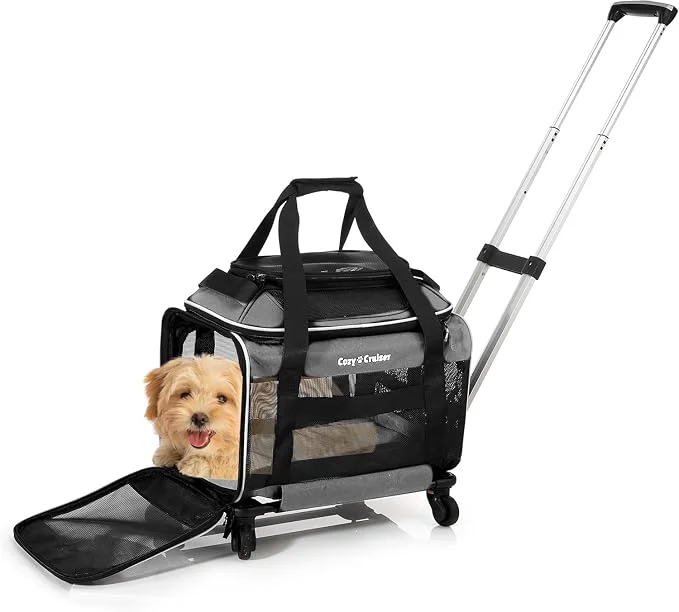 Easy-to-Use Airline Top-Expanding Pet Carrier on Wheels- Rolling Carrier- Designed Unique