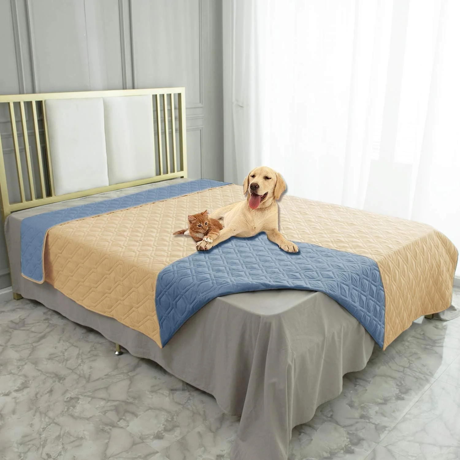 Trendy Ameritex Waterproof Dog Bed Cover Pet Blanket for Furniture Bed Couch Sofa Reversible Breathable