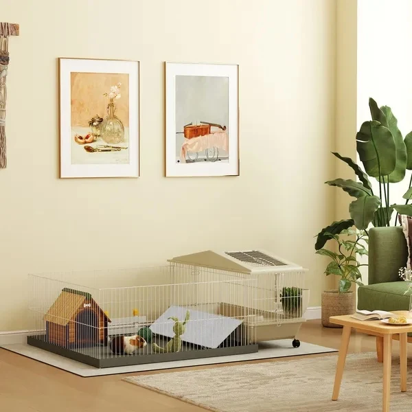Practical Small Animal Cage with Removable Pet Playpen and Waterproof Pad Verified