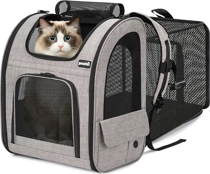Secure Pecute Cat Backpack Carrier XL ExpandablePet Backpack Superior