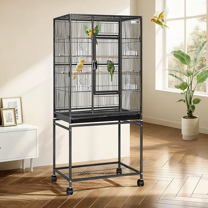 Elegant VIVOHOME 54 Inch Wrought Iron Large Bird Flight Cage User-Friendly