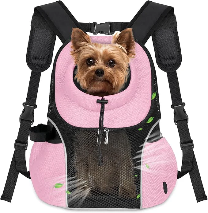 Organic WOYYHO Pet Dog Carrier Backpack Small Dog Front Backpack Ventilated Mesh Dog Carefully Designed