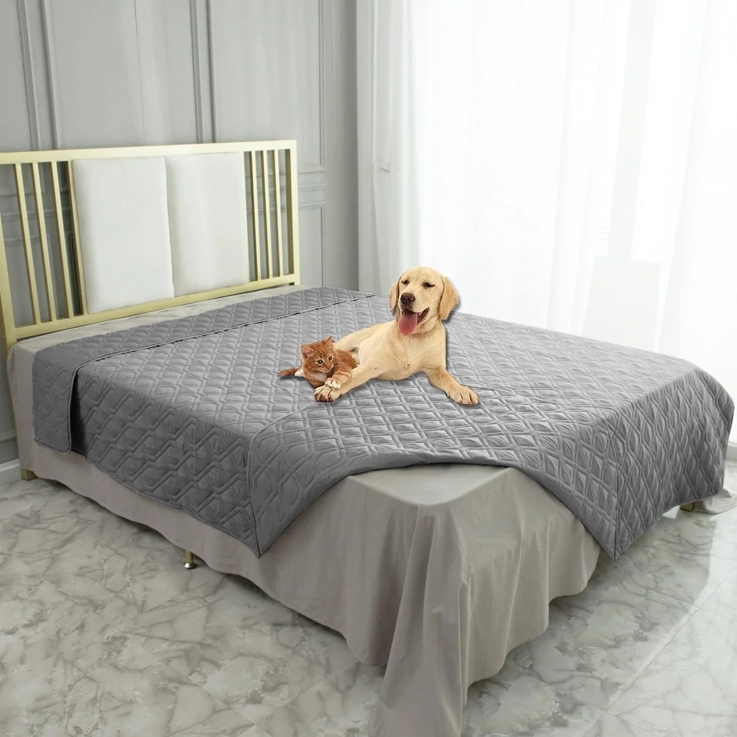 Artisan Ameritex Waterproof Blanket Reversible Dog Bed Cover Pet Blanket for Furniture Bed Couch Sofa World-Class