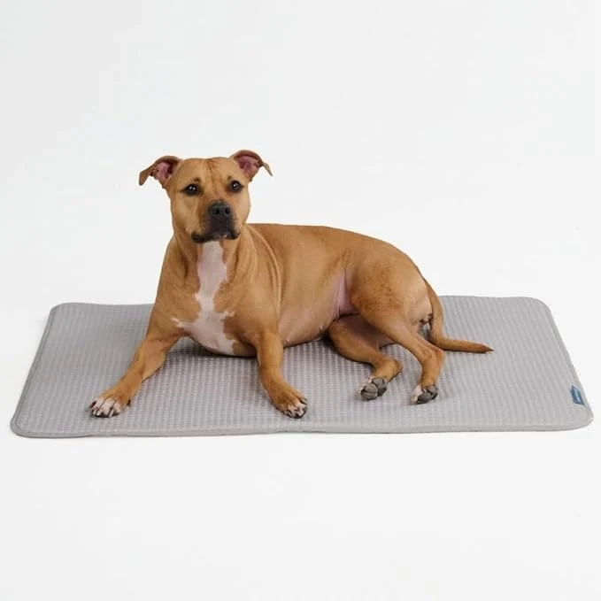 Breathable Spark Paws Cooling Mat for Dogs - Self Cooling Dog Mat Pet Cooling Pad for Large Medium Small Dogs - Non-Toxic Non-Gel Washable Cooling Bed - Waffle Grey - Size LAbout ThisOverview Casual